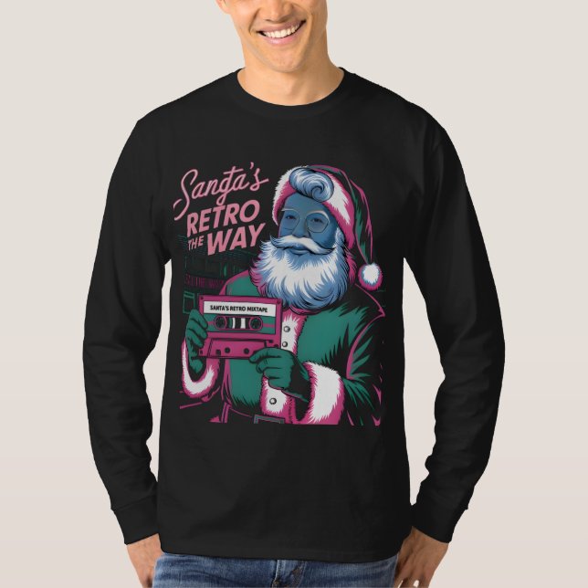 Camiseta Mixtape de papais noeis - Nostalgia de Natal dos a (Frente)