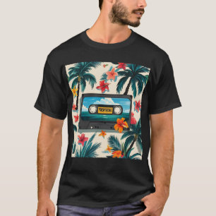 Camiseta Mixtape tropical - Cassete flexível