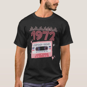 Camiseta Mixtape Vintage Birthday 1972 Cassette Tape Retro