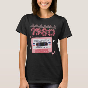 Camiseta Mixtape Vintage Birthday 1980 Cassette Tape Retro