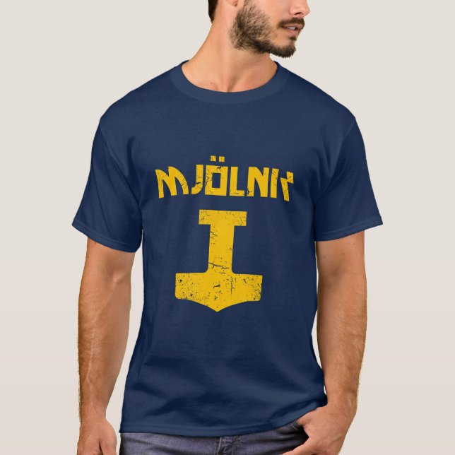 Camiseta mjolnir_golden_destroyed (Frente)