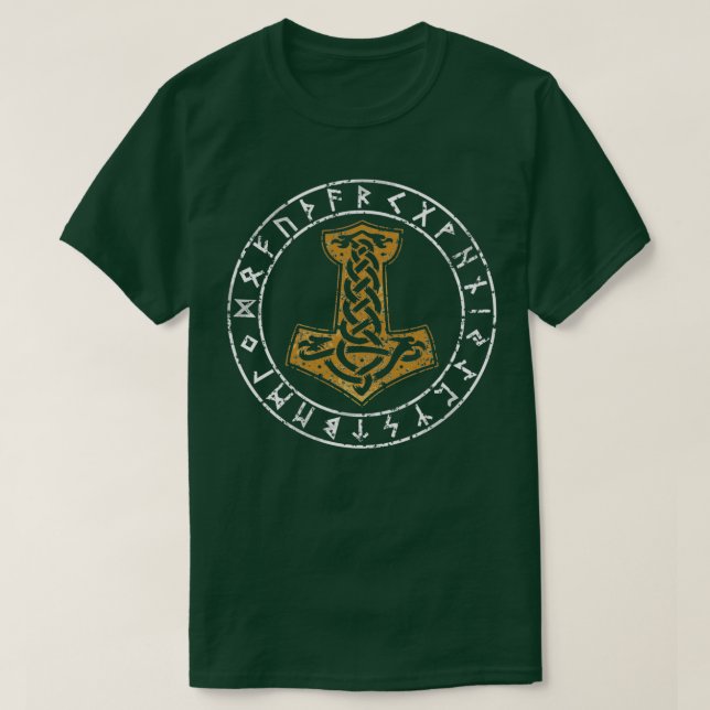 Camiseta Mjolnir Thorx27s Hammer Hammer de Thor (Frente do Design)