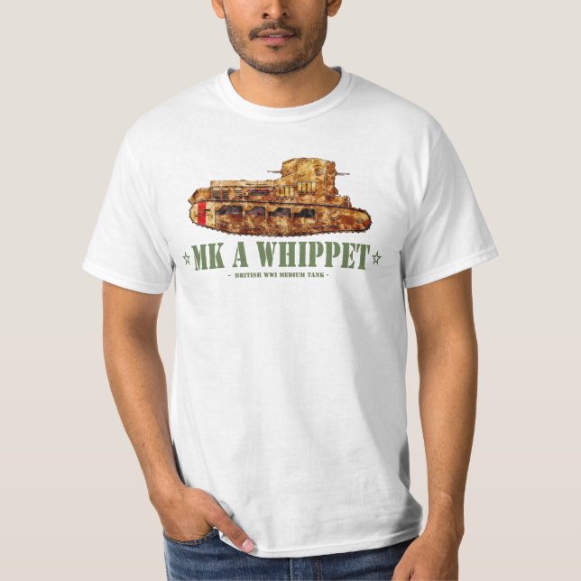 Camiseta MK Um Whippet World War Um Tanque Médio Britânico  (Frente)