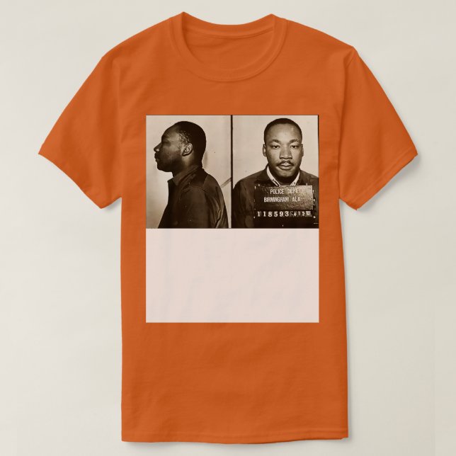 Camiseta MLK Birmingham Mugshot (Frente do Design)