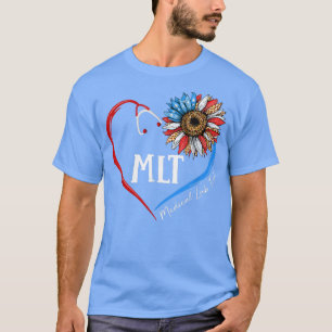 Camiseta MLT Medical Lab Tech EUA Sunflower Stethoscope Hea