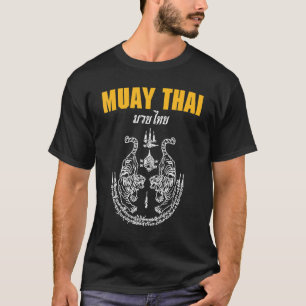 Camiseta MMA Sak Yant Muay Thai Tatuagem Twin Tiger Martial