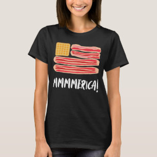 Camiseta Mmmmerica Pancakes E Bacon America Breakfast Mea