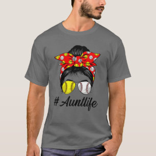 Camiseta Mo de Amor com Bun Hair Tia Life Softball Baseball