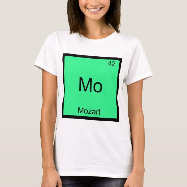 Camiseta Mo - Símbolo do Elemento Químico Divertid (Frente)