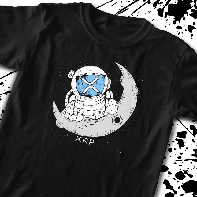 Camiseta Moa de Astronauta de Cuta Criptomoeda XRP Memória  (Criador carregado)