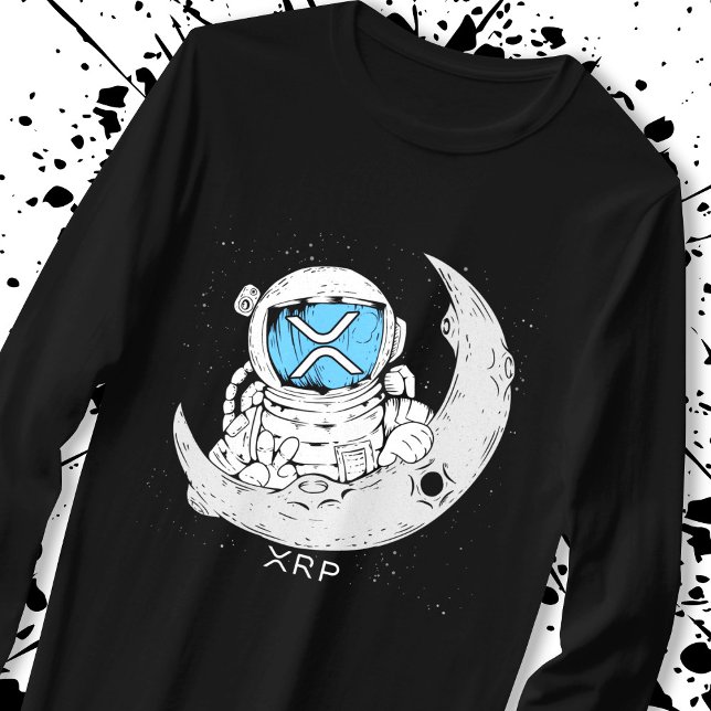 Camiseta Moa de Astronauta de Cuta Criptomoeda XRP Memória  (Criador carregado)