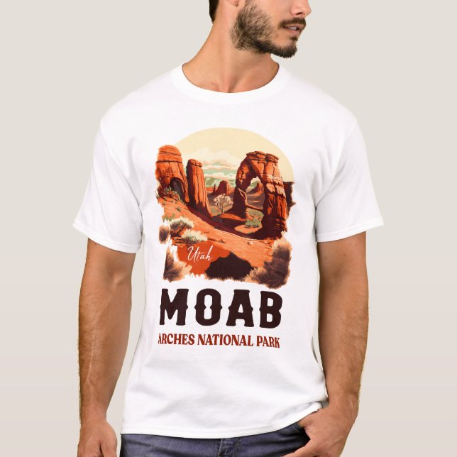 Camiseta Moab Arches National Park Utah Delicate Arch Retro (Frente)