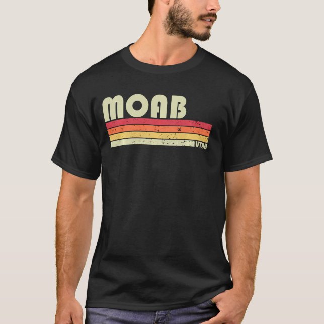 Camiseta Moab Ut Utah Funny City Home Roots Retro 70s 80s (Frente)