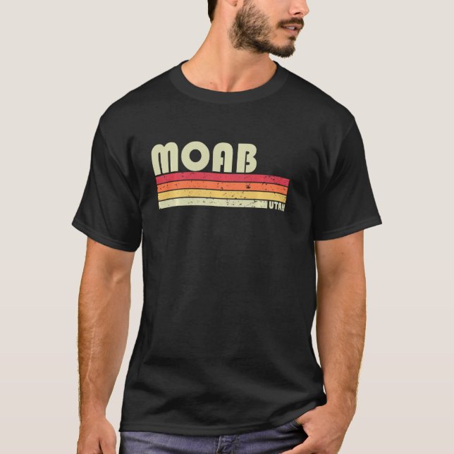 Camiseta Moab Ut Utah Funny City Home Roots Retro 70s 80s (Frente)