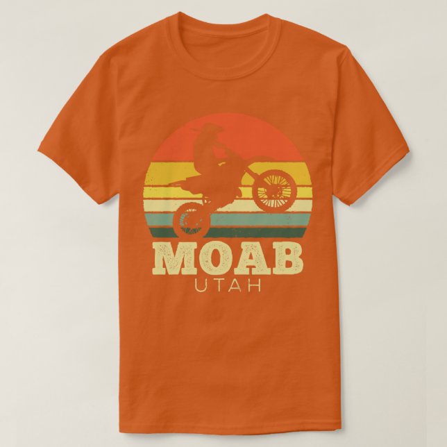 Camiseta Moab Utah Motorcycle Vintage Sunset (Frente do Design)