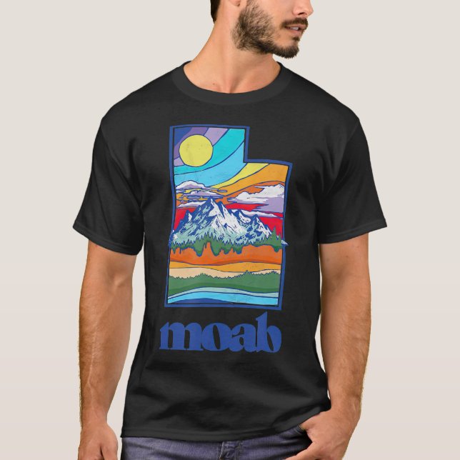 Camiseta Moab Utah Vintage Nature Outdoor Graphic (Frente)