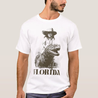 Camiseta Moça Andando Alligator Estranho Crocodilo da Flóri