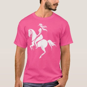 Camiseta Moça-coroa-coroa cavalaria-dorso-cavaleiro