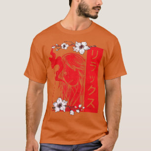 Camiseta Moça de animação estética de suave Grunge Rela Har