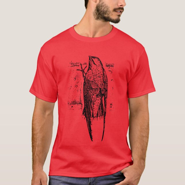 Camiseta moça de pássaro (Frente)