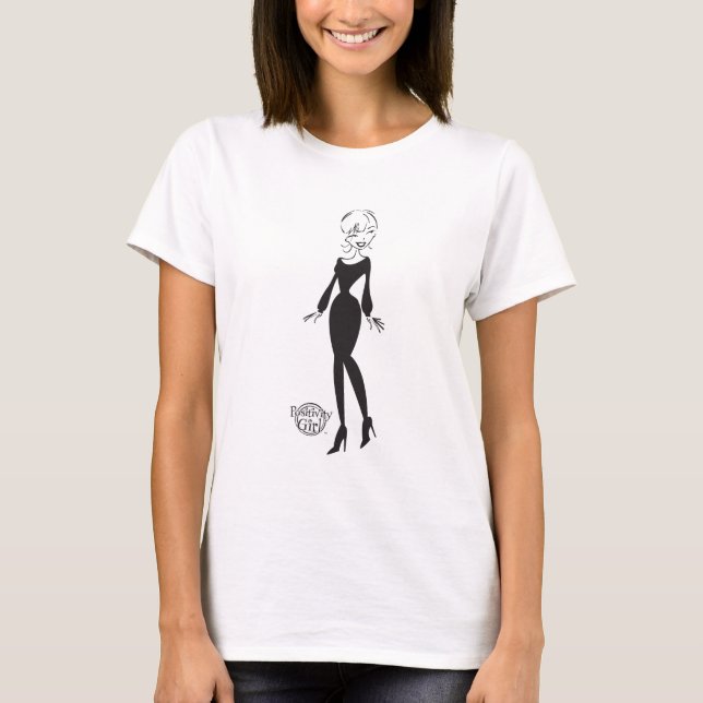Camiseta Moça de Positividade™ BW Tee LS Feminina (Frente)