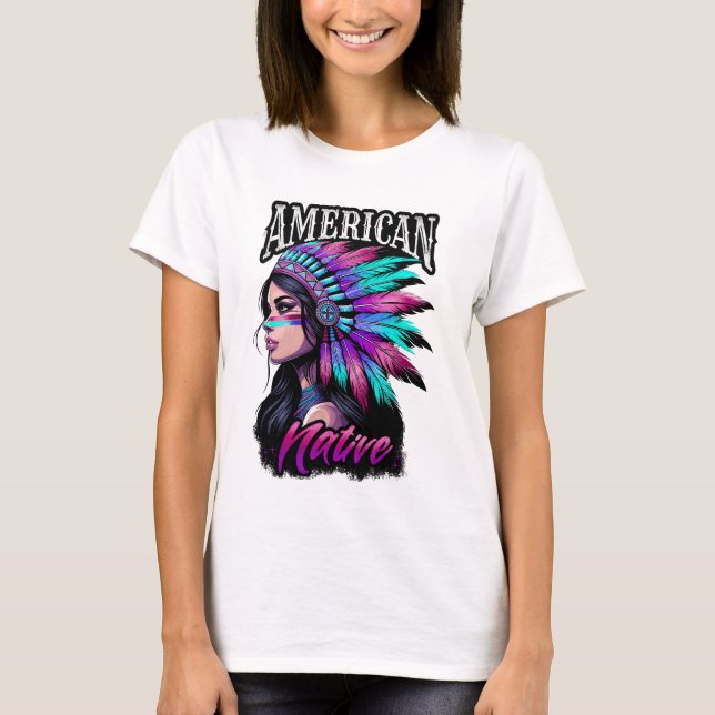 Camiseta moça nativa americana (Frente)