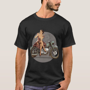 Camiseta Moça-pino da década de 1940 retro-poster WII