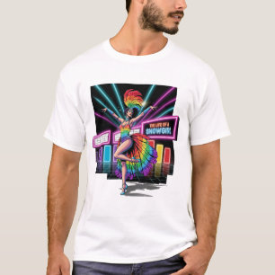 Camiseta Moça radiante celebra a vida em destaque