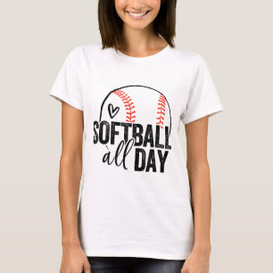 Camiseta Moças de Jogadora de Softball, Moças de Maçã