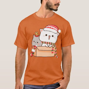 Camiseta Mochi Mochi Peach Cat Peach e Goma Christmas