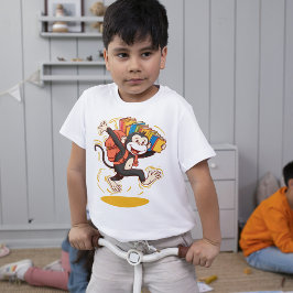 Camiseta Mochila animada da escola de macacos e diversão