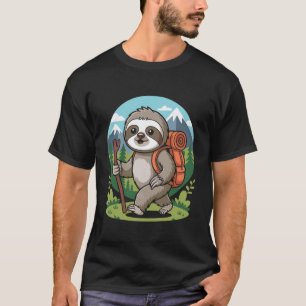 Camiseta Mochila De Aventura De Caminada De Preguiça Fofa A