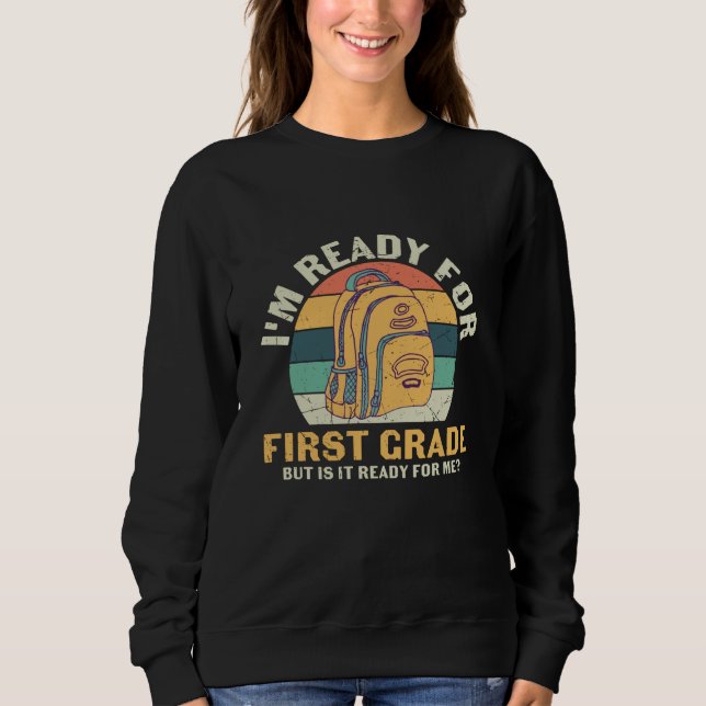 Camiseta Mochila de Primeiro Ano Presente para Crianças no  (Frente)