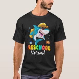 Camiseta Mochila de Tubarão-Esquadrão da Pré-escola de volt