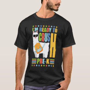 Camiseta Mochila De Volta à Escola Para Meninas Pré K Llama