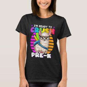 Camiseta Mochila de volta às aulas da pré-escola Crush Llam