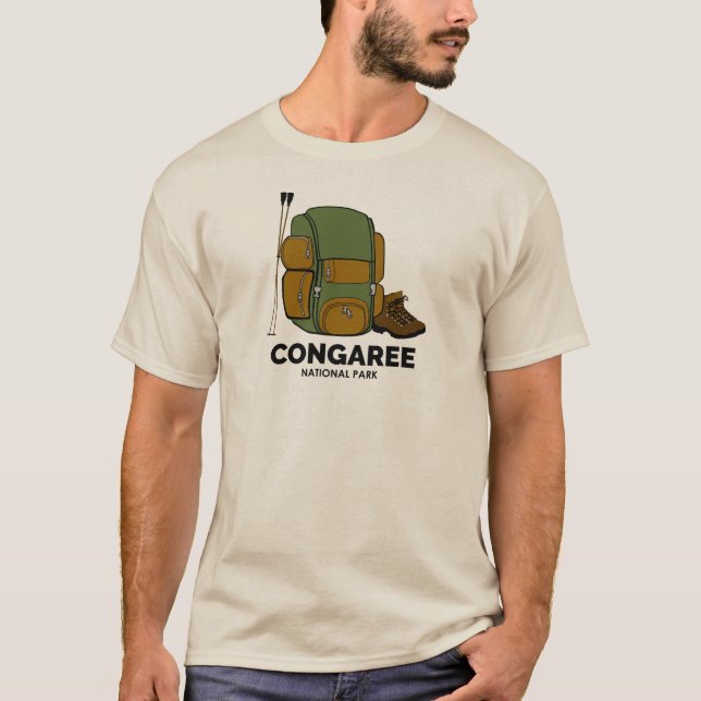 Camiseta Mochila do Parque Nacional Congaree (Frente)