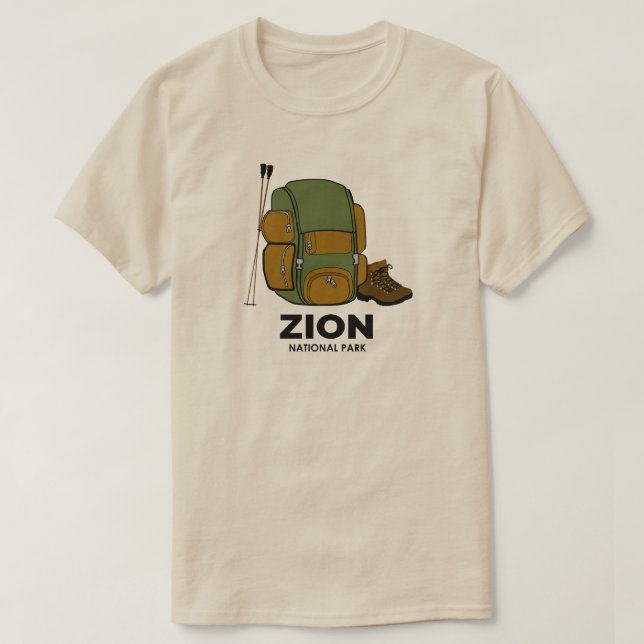 Camiseta Mochila do Parque Nacional de Zion (Frente do Design)
