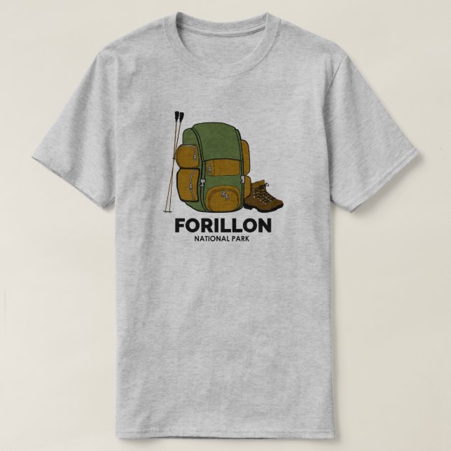 Camiseta Mochila do Parque Nacional Forillon (Frente do Design)