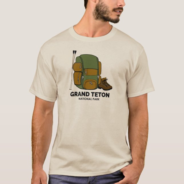 Camiseta Mochila do Parque Nacional Grand Teton (Frente)