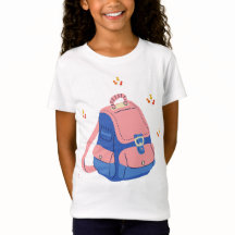 Mochila Escolar Rosa e Azul Fofa"