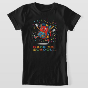 Camiseta Mochila Escolar Saltitante Fofa Design de Volta às