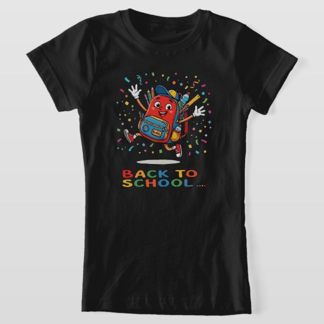 Camiseta Mochila Escolar Saltitante Fofa Design de Volta às (Postura )