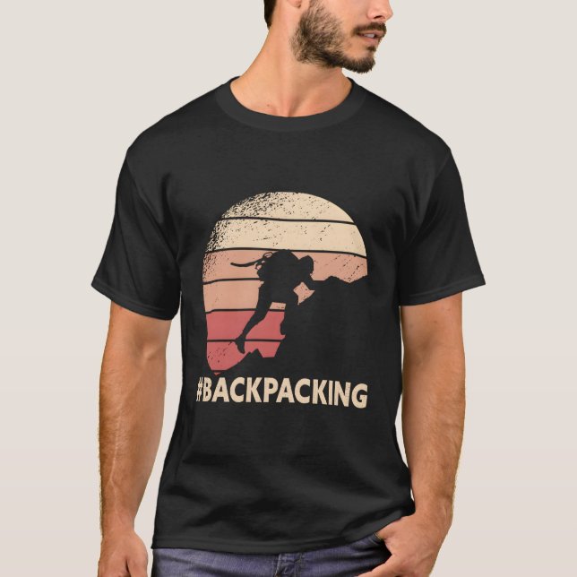 Camiseta Mochila para trás Embalagem traseira para acampame (Frente)