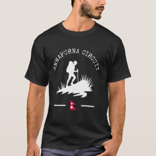 Camiseta Mochileiro da Trilha do Circuito Annapurna Himalai
