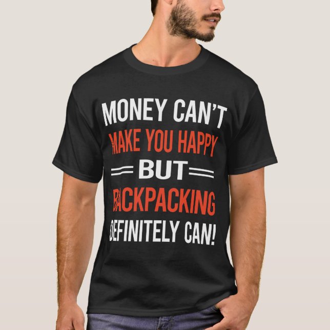 Camiseta Mochileiro de Dinheiro de Volta Mochila (Frente)