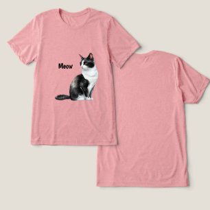 Camiseta Mocho de Gato Branco Negro