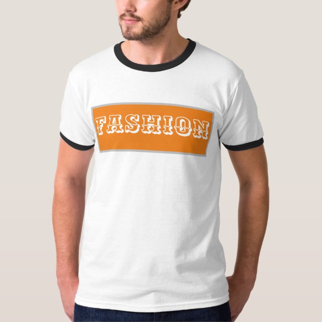 Camiseta Moda branca e amarelo (Frente)