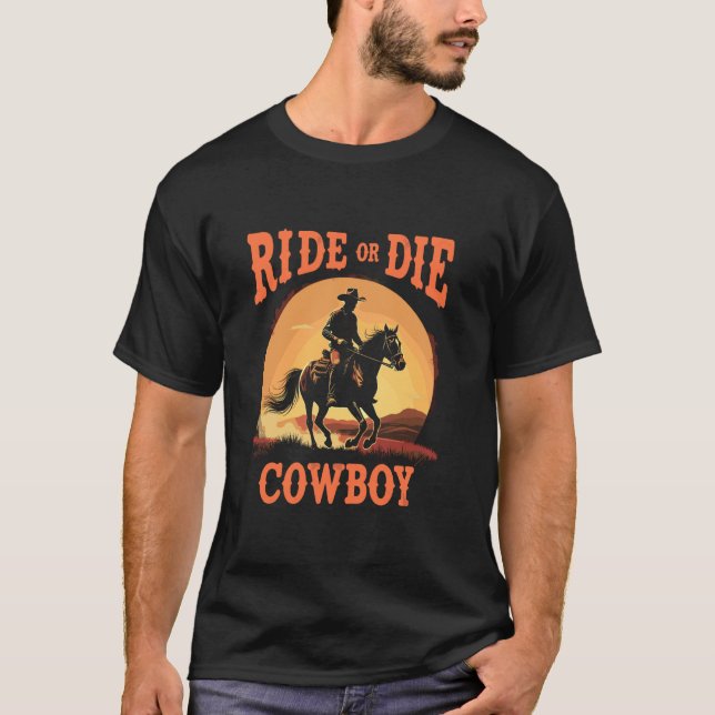 Camiseta Moda Cowboycore Estética Ocidental Rústica Ranço  (Frente)