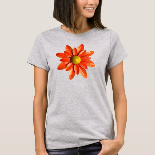 Camiseta Moda de 60 do MOD Hippie Orange Daisy Flower Trend